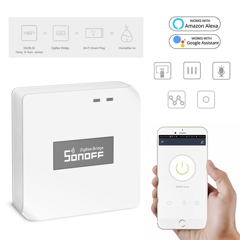 SONOFF-Puente inteligente Itead ZBBridge Zigbee, control remoto, dispositivos Wi-Fi en la aplicación eWeLink, funciona con Alexa y Google Home