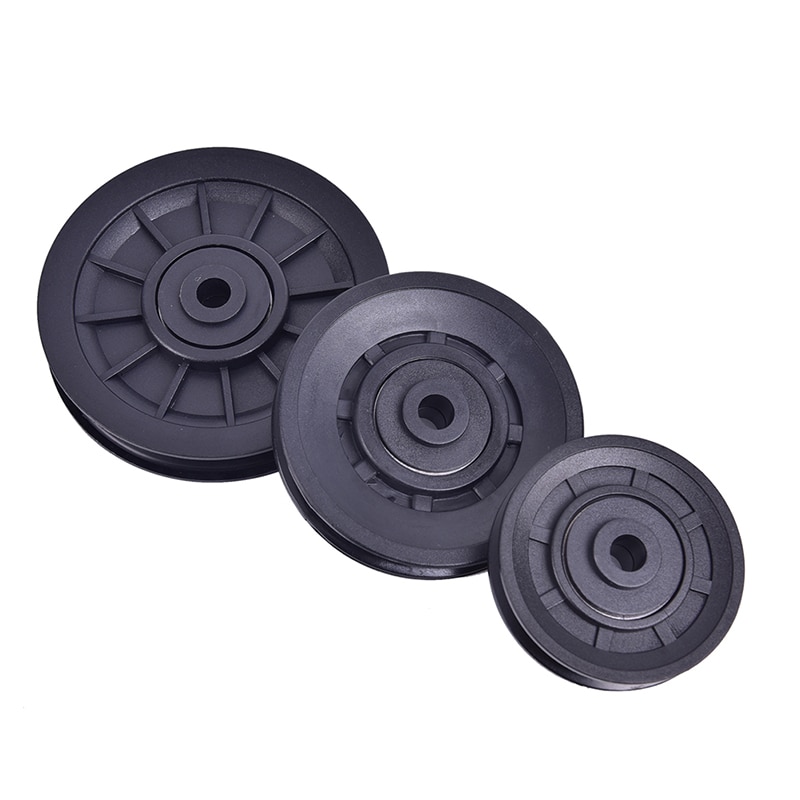 4 stk/parti 70mm/90mm/105mm diameter slidstærk nylon leje remskive hjul kabel gym fitness udstyr del universel