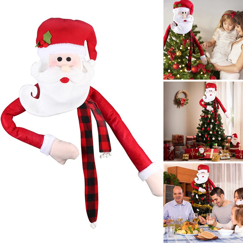 Kerstboom Topper Ornamenten Kerstman Met Hoed Xmas Boom Decoratie Voor Thuis GHS99: Default Title