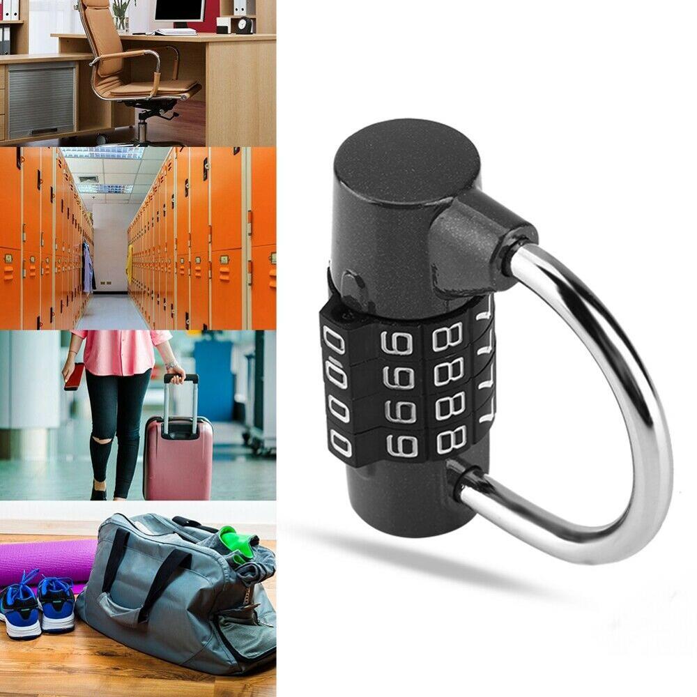 4 Dial Digit Code Combination Password Padlock Travel Suitcase Gym Locker Security Lock for Luggage Cabinet Home Outdoor