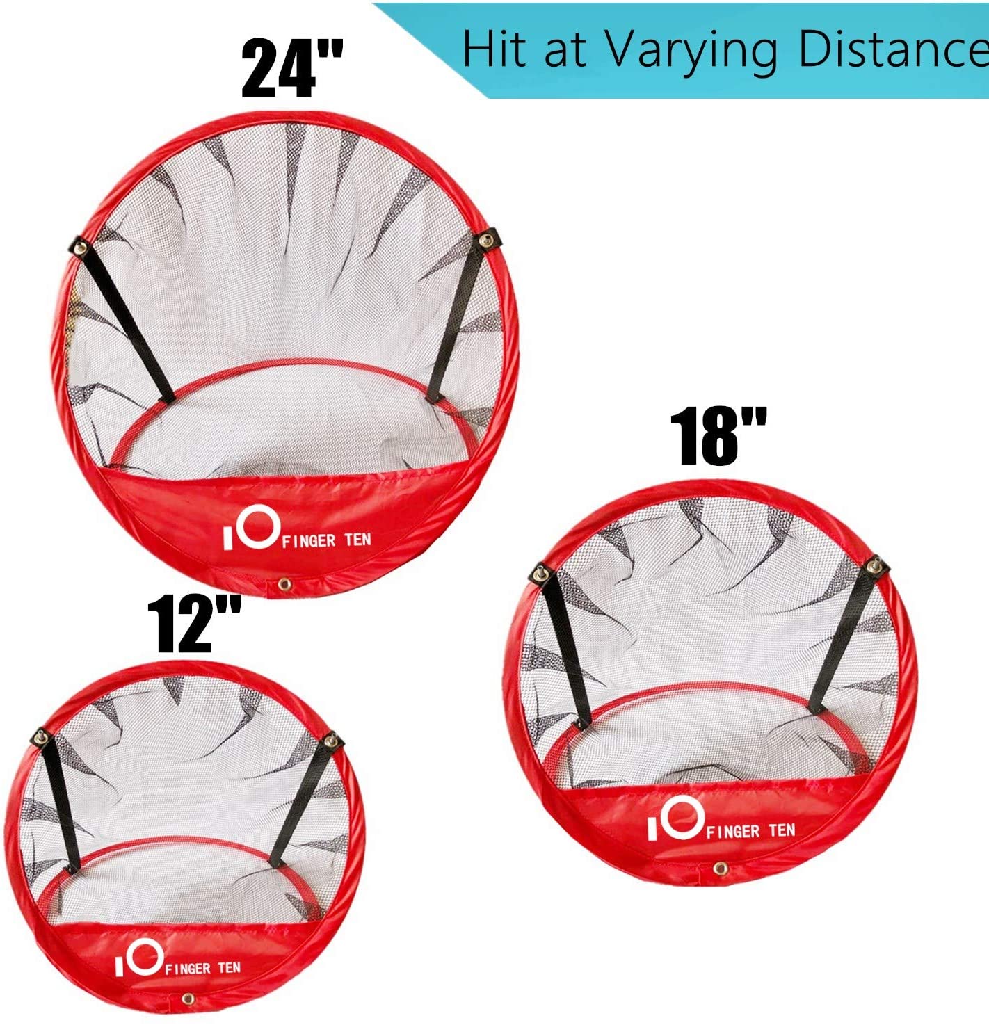 Detachable Sports Practice Golf Net 2M 3M Pop Up Hitting Cage Batting Hitting Chipping Tent Tool Garden Equipment: 1Set Red