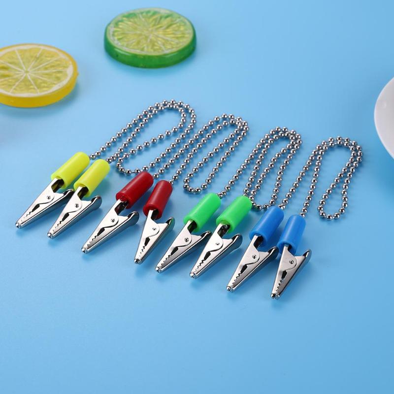 1pc servetthållare dental lab haklapp krokodilklämma flexibel stål metallkula kedja tandläkare slumpmässig färg