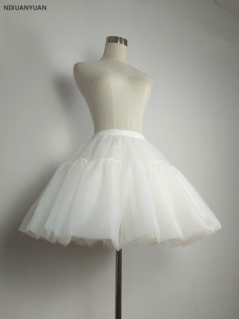 Lolita – jupon court, robe de bal, jupe sous-jupe Cosplay, sans cerceaux, à volants, Rockabilly Crinoline, accessoires de mariage