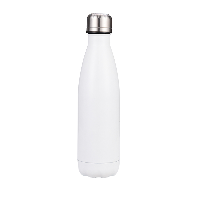 bts botella de agua Botella de agua de acero inoxidable, frasco de doble pared al vacío, Cola, a prueba de fugas, botella de agua deportiva, 500/750/1000ml: 500ml / WHITE