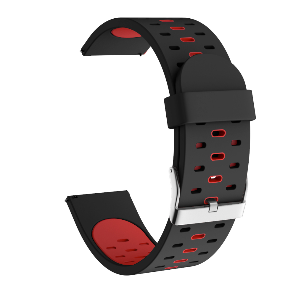 Correa de silicona para relojes Garmin Forerunner, repuesto de correa deportiva de 20mm para relojes Garmin Forerunner 245 245M 645 Vivoactive 3 Venu, pulsera inteligente de silicona: Black red / For 20mm Width