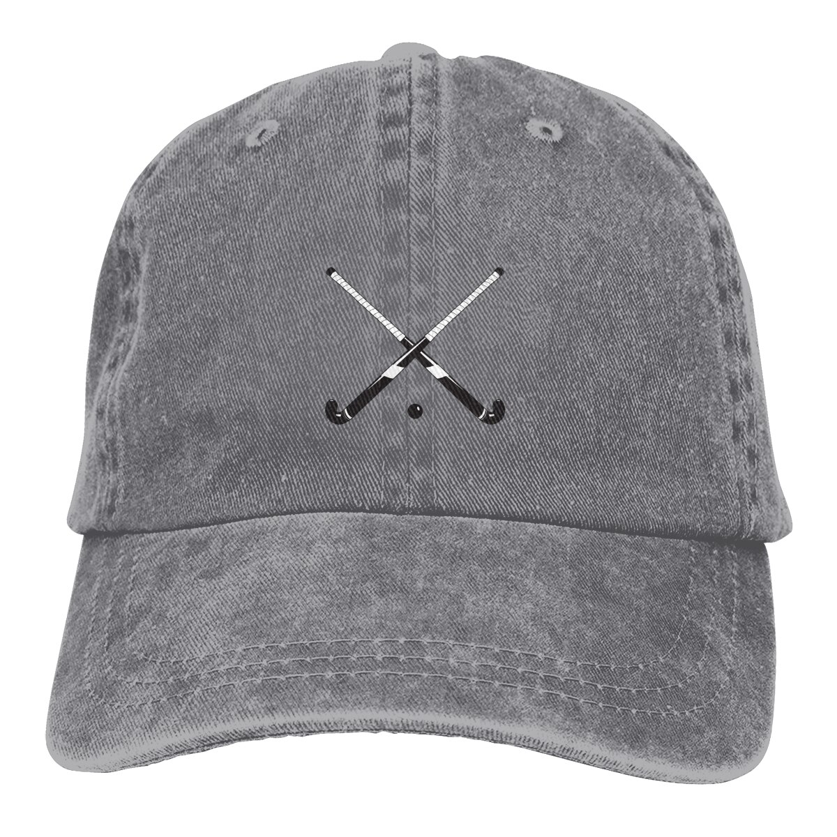 Crossed Field Hockey Sticks RetroBaseball Cap Cowboy Hat Fitted Cap Snapback Hat for Men Women Casual Cap Sun Hat Outdoor Cap: gray