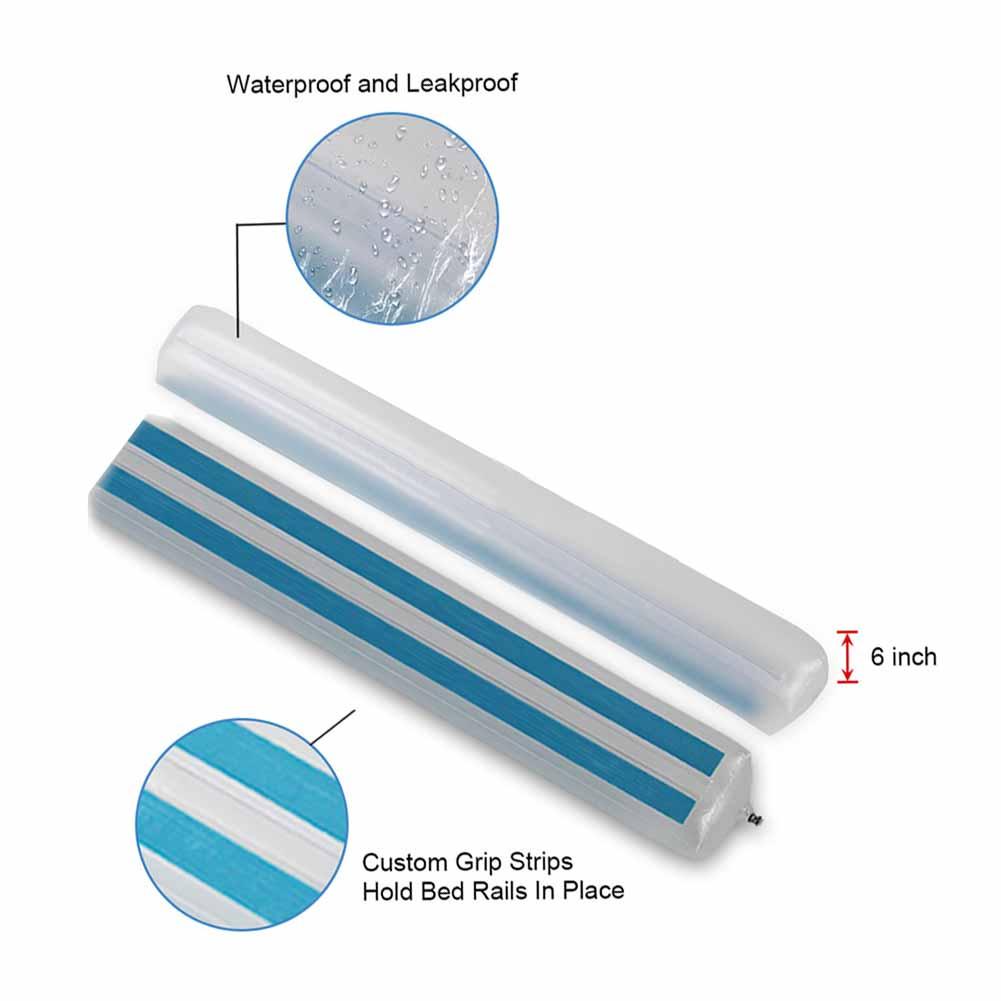 Rambarde de protection gonflable pour lit de bébé de bambin, antichute, antidérapante, avec housse de flanelle cristal 2 pièces