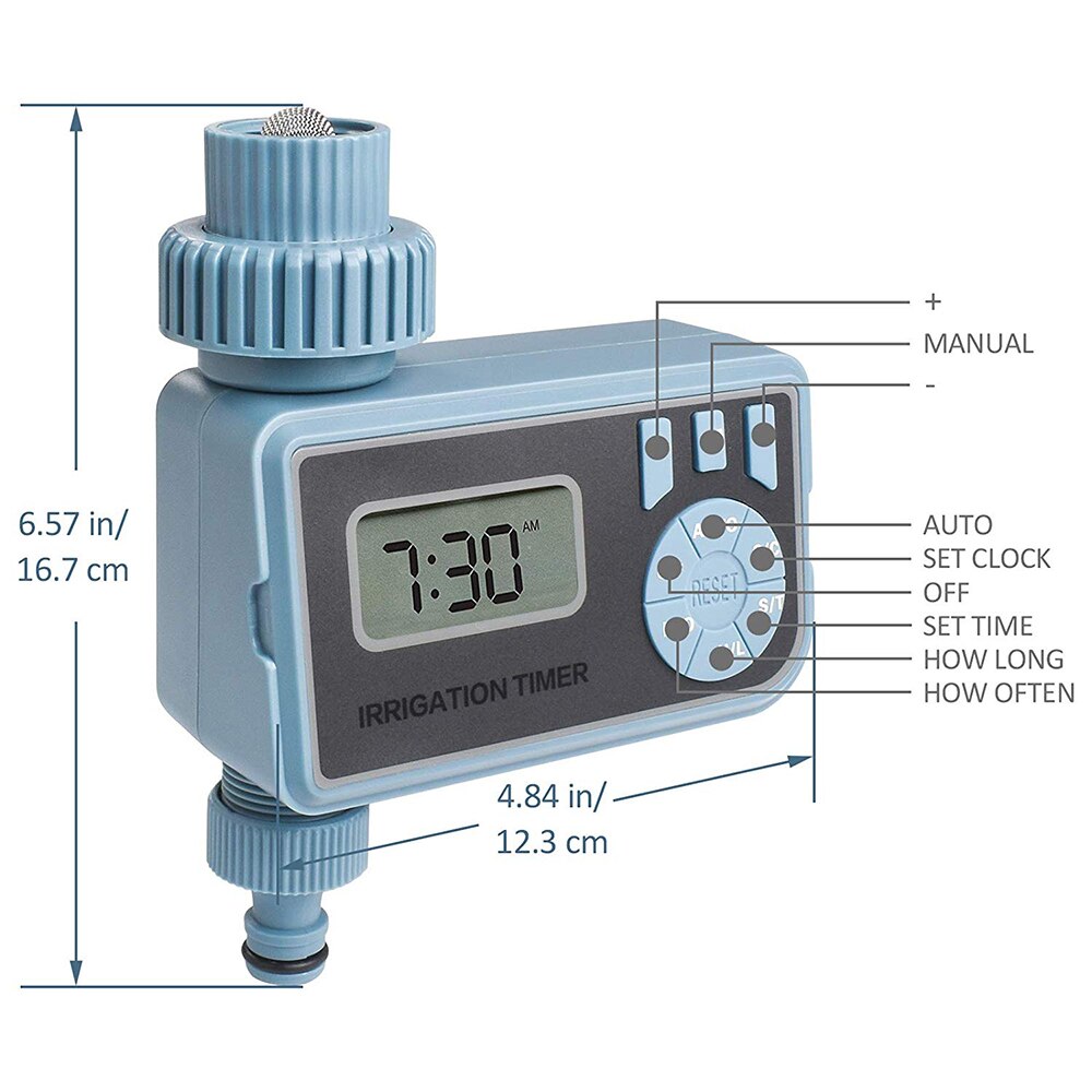 1PC intelligent automatique électronique numérique minuterie d'eau système de contrôleur d'irrigation avec affichage LCD minuterie d'irrigation à la maison: A