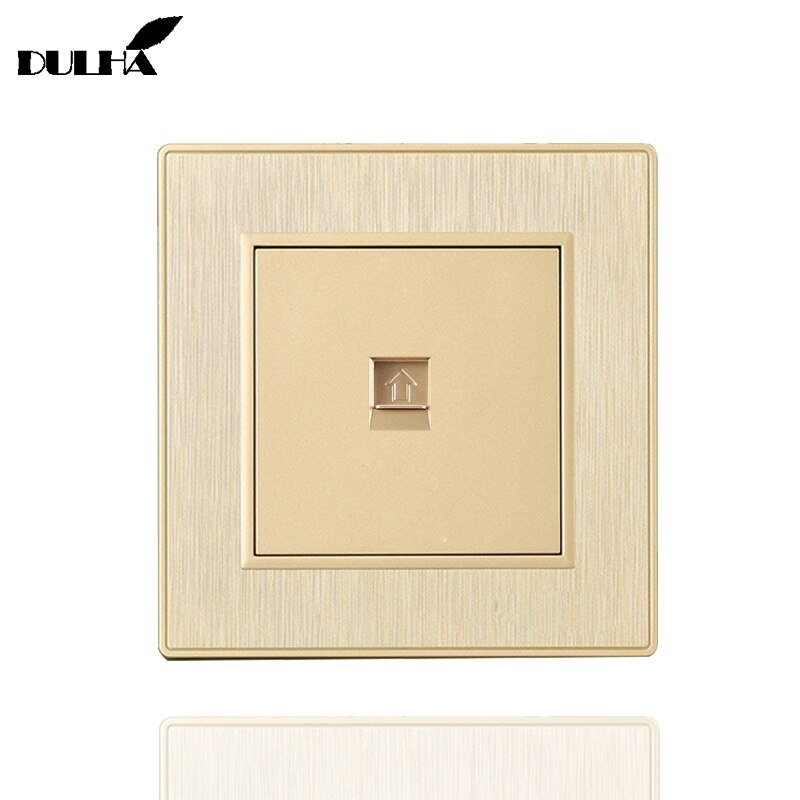 Luxury Gold Single Port Telephone Wall Socket Power Phone Jack Outlet Electrical Tel RJ11 Plug Receptacle PC Panel