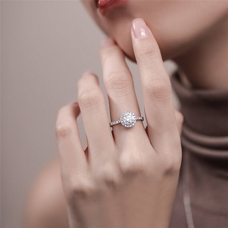 Cc Trouwringen Voor Vrouwen Glans Steen Zirconia Engagement Ring Bridal Classic Sieraden Anillos CC583