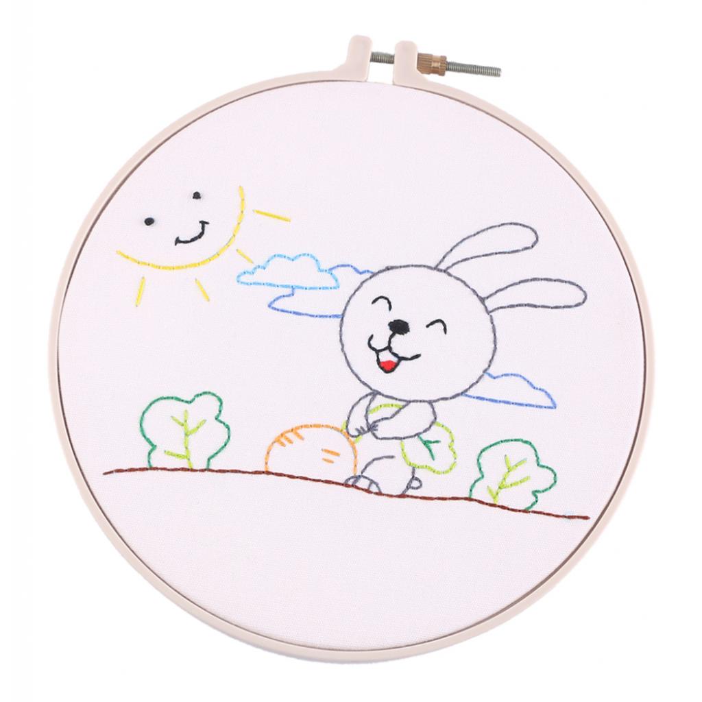 Coelho fofo em ponto cruz incluído: desenhos de fios em tela bordada,