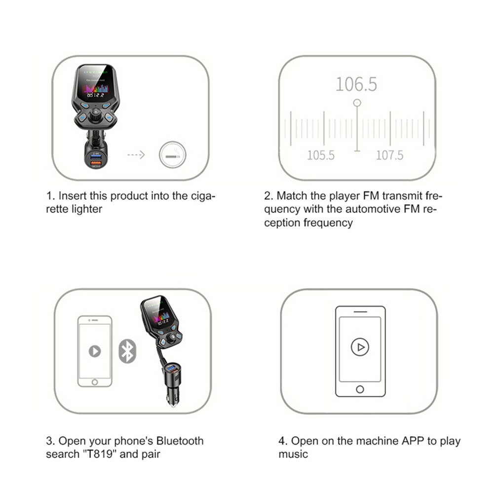Car Handsfree Wireless Bluetooth Kit FM Transmitter LCD Car MP3 Player USB Charger FM Modulator Car Accessories