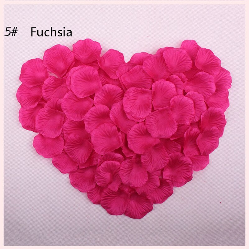 Simulation de mariage 100 pièces * 6 pétales de rose, scène de mariage, disposition de la salle de mariage, décoration en tissu soie, pétales de rose: 5