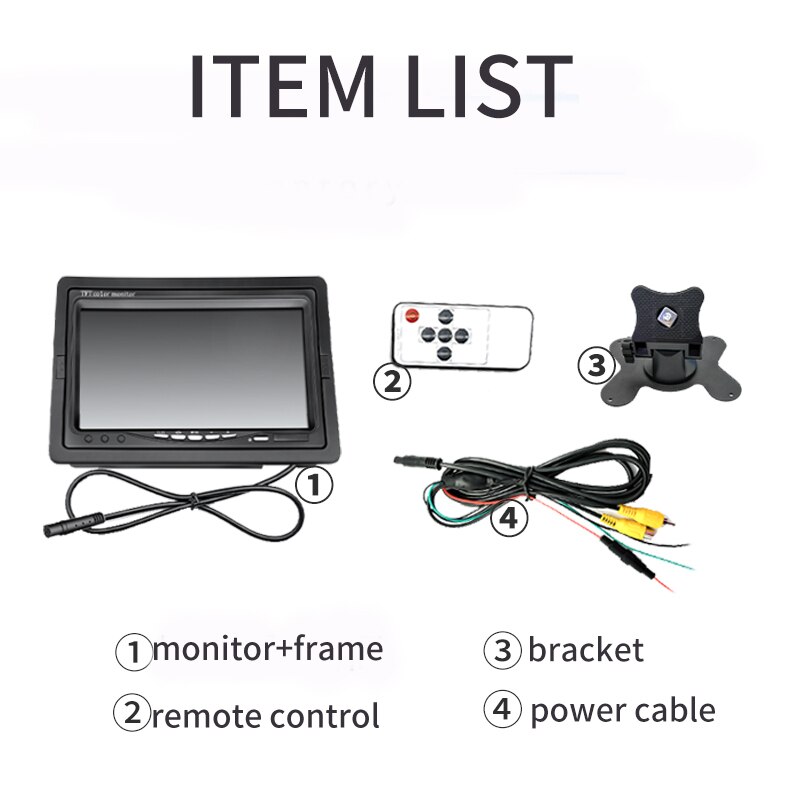 7 Inch Ips Scherm Ahd Auto Monitor Lcd Display Met
