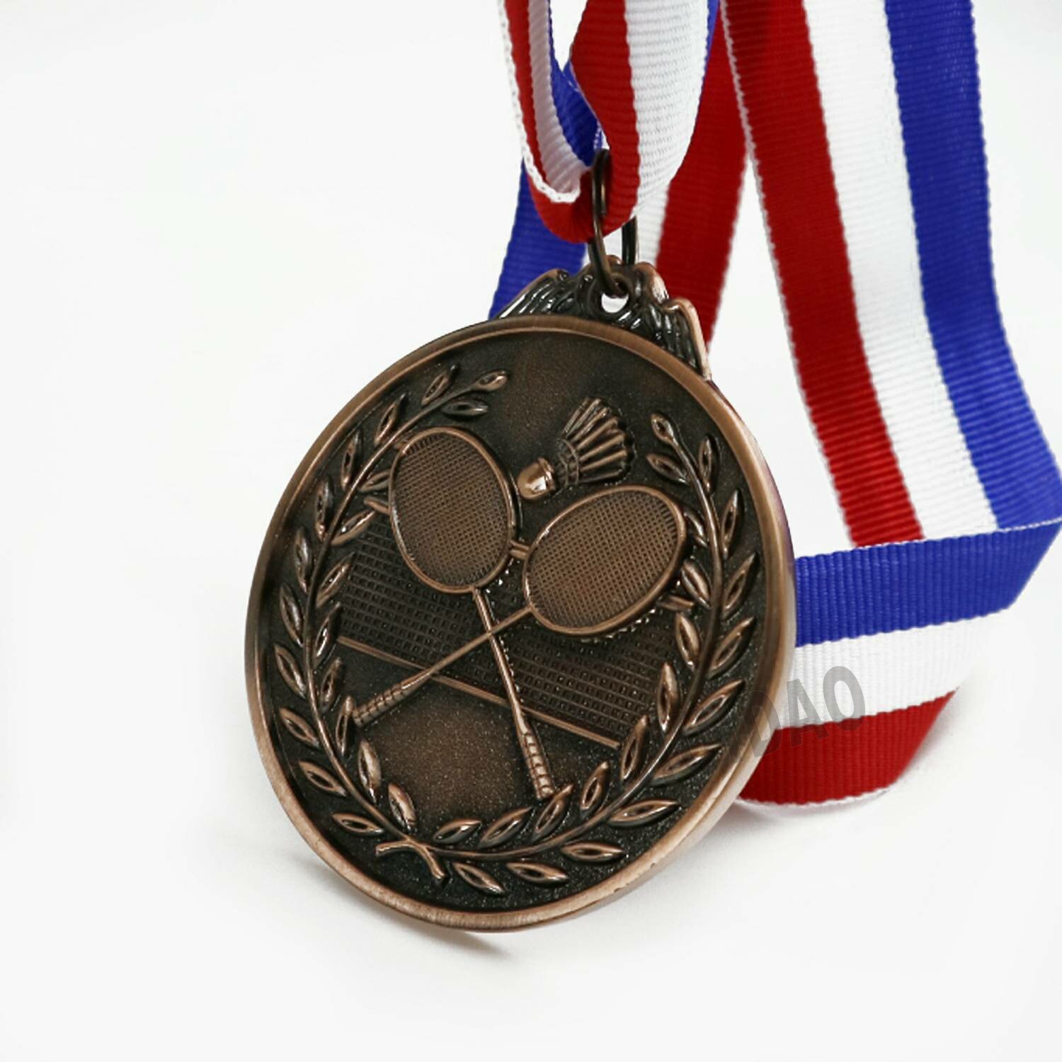 Dia 65MM Play Badminton Medals 1Set Contain 1pcs Gold Color Medal and 1pcs Silver Gold Medal and 1pcs Branze Medal