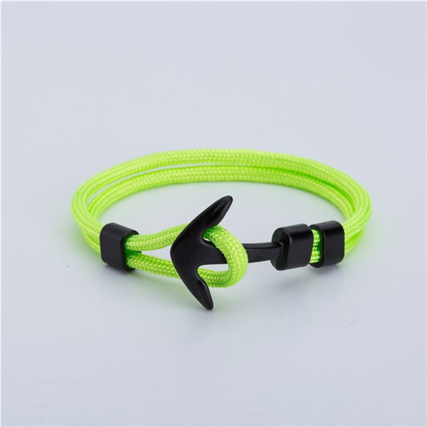 Zwart Anker Charme Armbanden Voor Mannen Vrouwen Touw ketting Armbanden Sieraden: 10