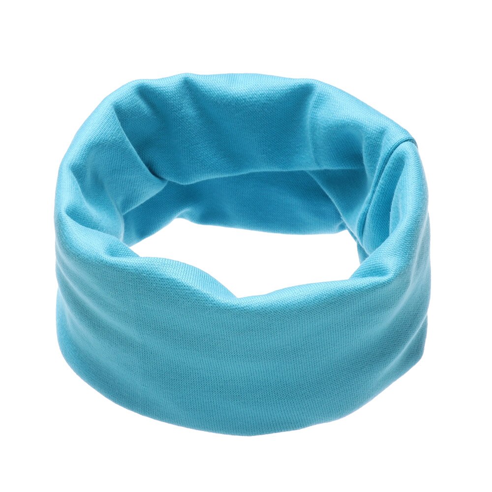 Kids Leuke Katoenen Sjaal Solid Print Kinderen Herfst Winter Warm Winddicht Sjaals Jongens Meisjes Multipurpose O Hals Ring Sjaal: Blauw