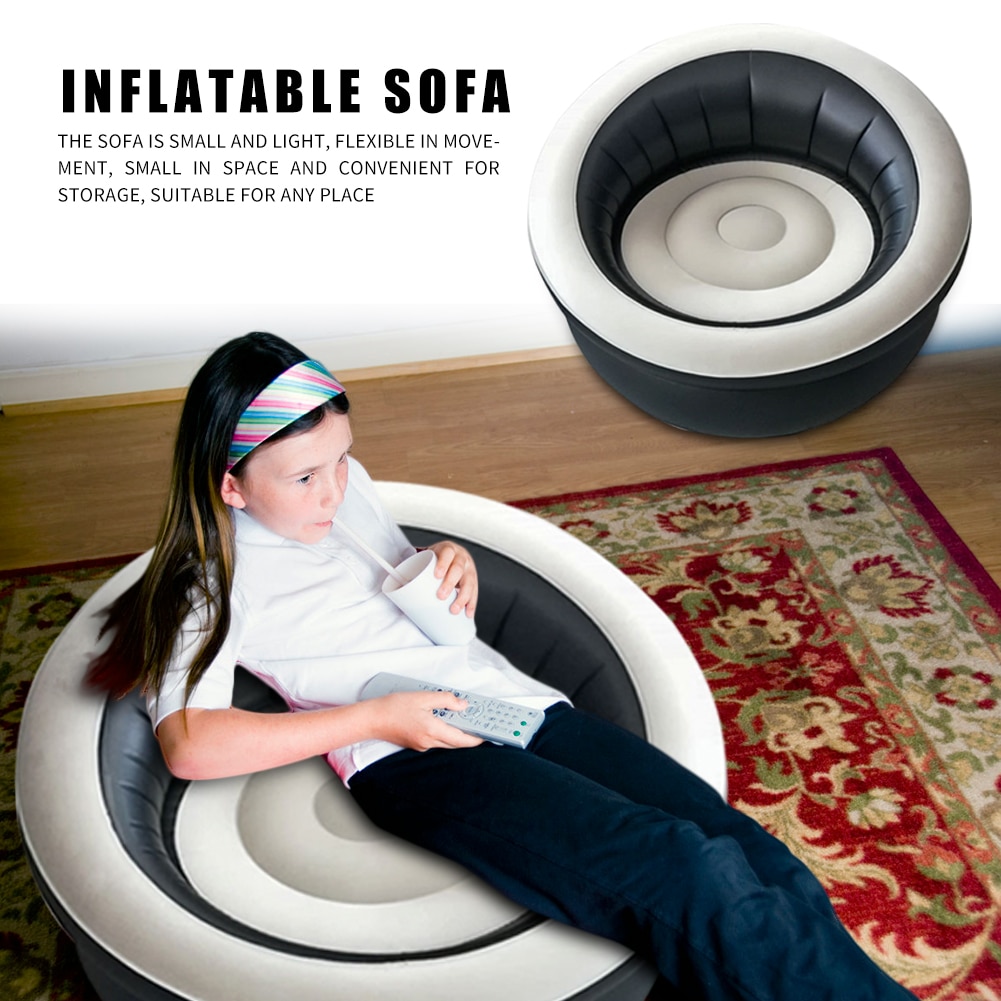 Inflatable Sofa Flocking Air Seat Chair Outdoor Camping Picnic Hiking Lazy Sofa Outdoor Products Fast Infaltable Air Sofa