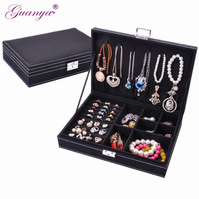 guanya brand jewelry Accessories box plate stud earring earrings storage case ring wedding birthday