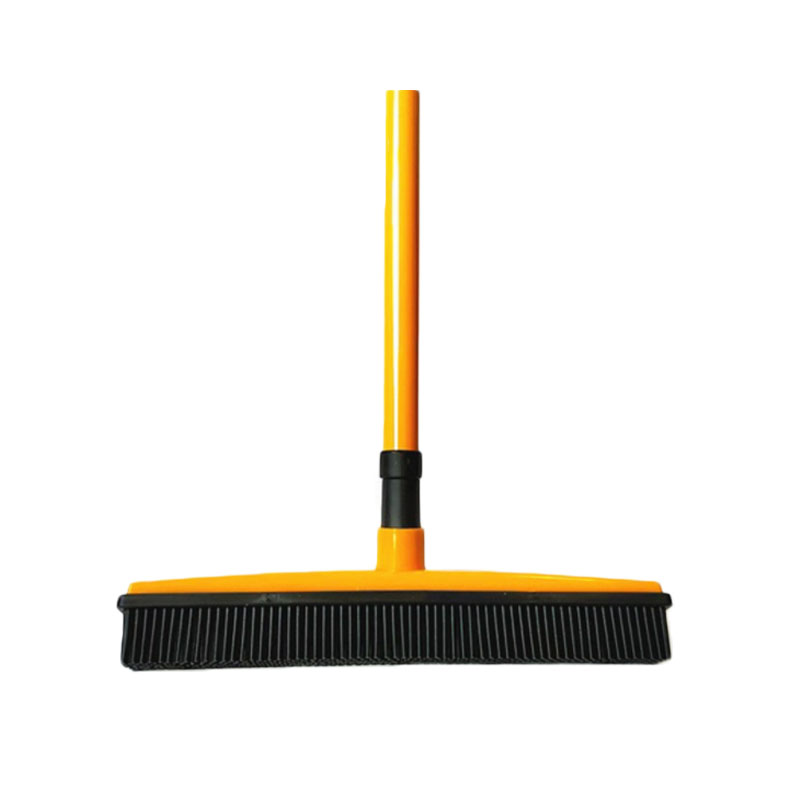 Vassoura de borracha para limpeza, removedor de pelos de cachorros e gatos emborrachado, telescópico, remove caspa, pelos e outros: Amarelo