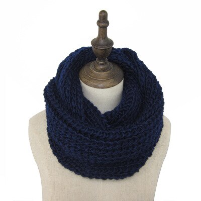 Bufanda negra de cuello redondo para hombre, bufanda tejida para Invierno para mujer, bufandas de invierno para hombre, bufandas infinitas rojas para hombre: navy