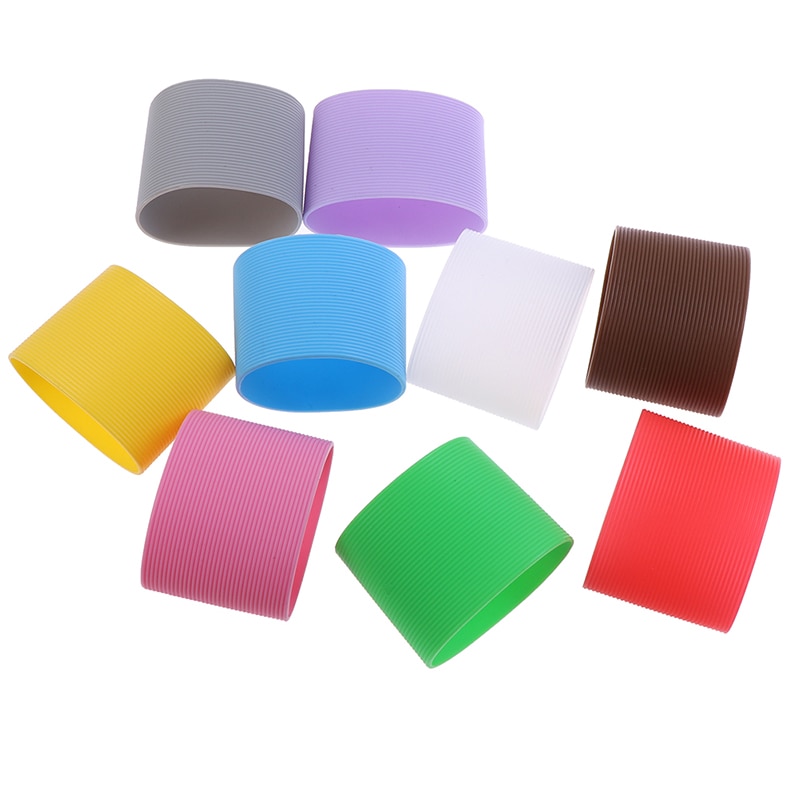 6CM silicone sleeves for mugs,Ceramic cup sleeves Stripes and vertical grain sleeves cover,heat insulation sleeves support