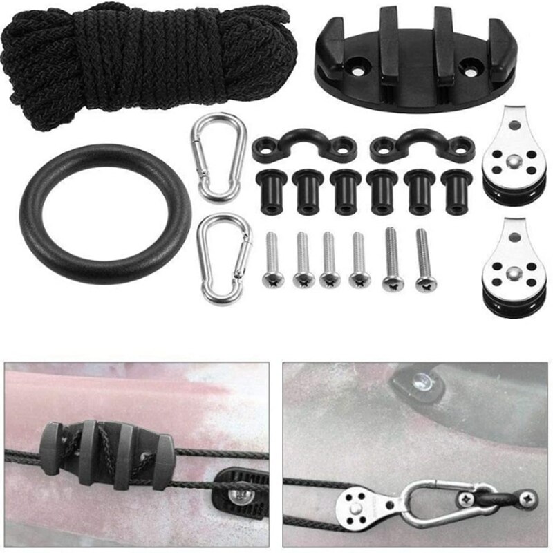 Anchor Trolley Kit 1 Set Inflatable Sturdy Kayak Canoe Anchor Car Kit System with Accessory