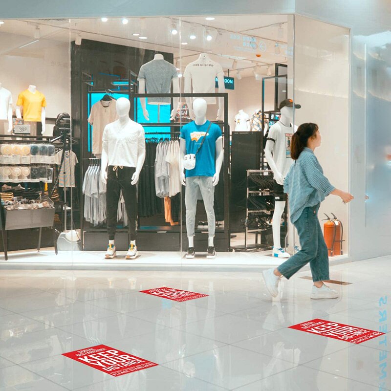 Veiligheid Waarschuwing Sticker Houden Uw Afstand Voorzichtigheid Decal Voor Openbare Gelegenheid Markt Mall UY8