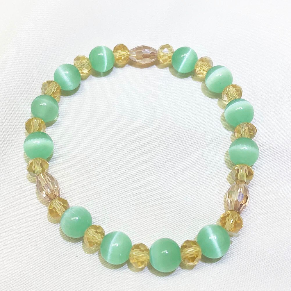 Neue Charme 6 MM Glas Perlen Armbinde Multi-farbige Schmuck für Frauen Handgemachte Runde Armbinde Armreif: hell Grün