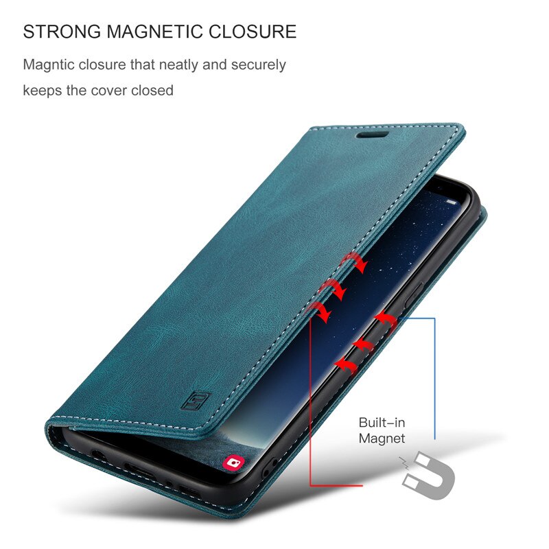 Voor Samsung S8 Plus Case Lederen Vintage Telefoon Case Op Hoesje Samsung Galaxy S8 Plus Case Flip Magnetic Wallet Cover S 8 8 + Case