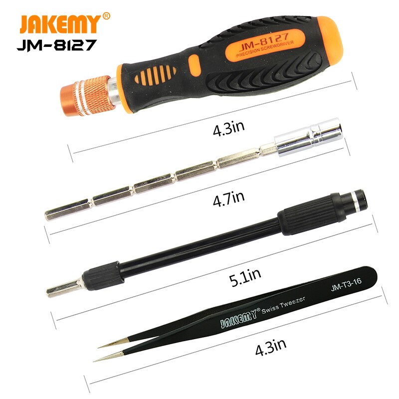 Jakemy JM-8127 Originele 53 In 1 Mini Schroevendraaier Set Magnetische Reparatie Tool Kit Voor Telefoon Tv Tablet Pc Electronics Demonteren