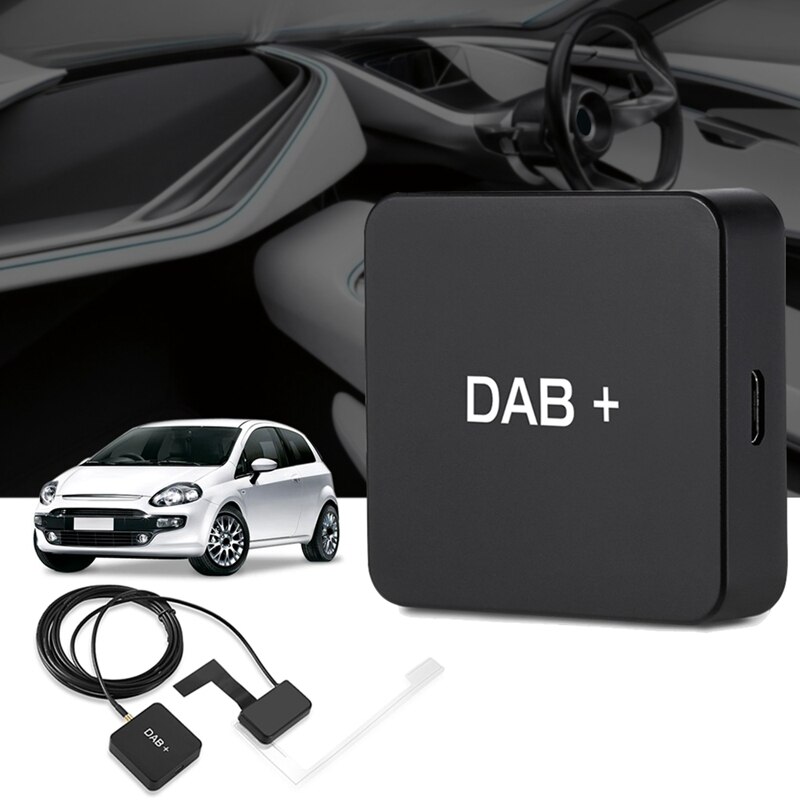 DAB+ Box Digital Radio Antenna Tuner for Car Radio Android 5.1 and Above FM Transmission USB Powered(Black)