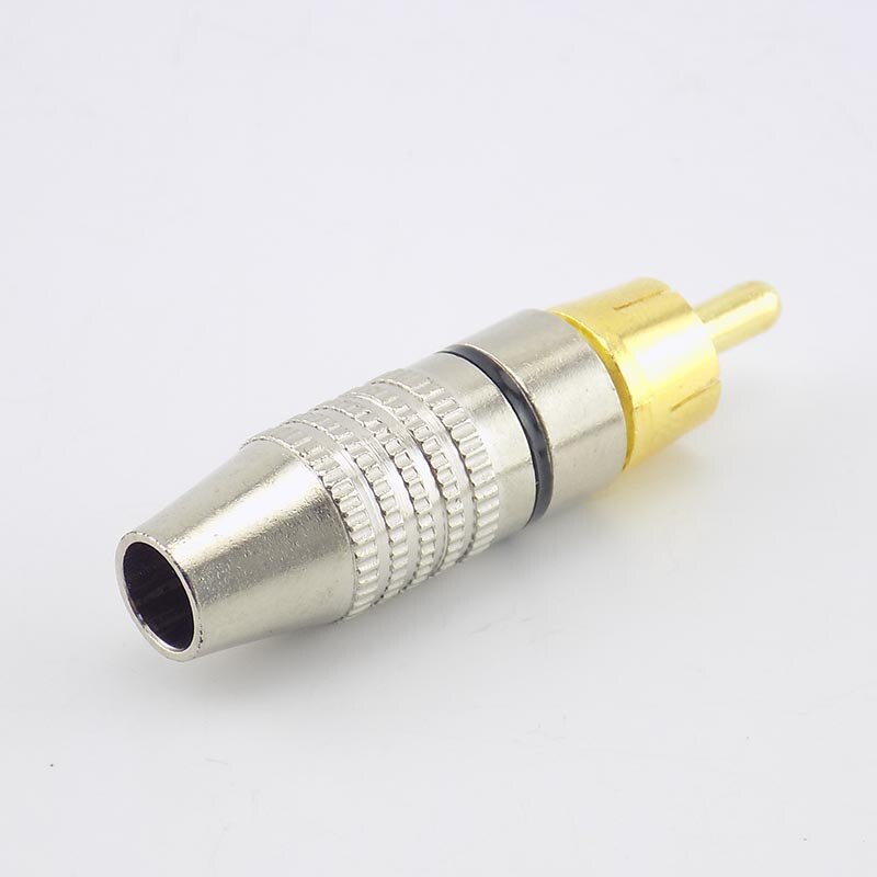 4 10 Stuks Rca Male Plug Connector Non Soldeer Av Audio Video Locking Cable Plug Adapter Solderness Voor Video Cctv camera Beveiliging