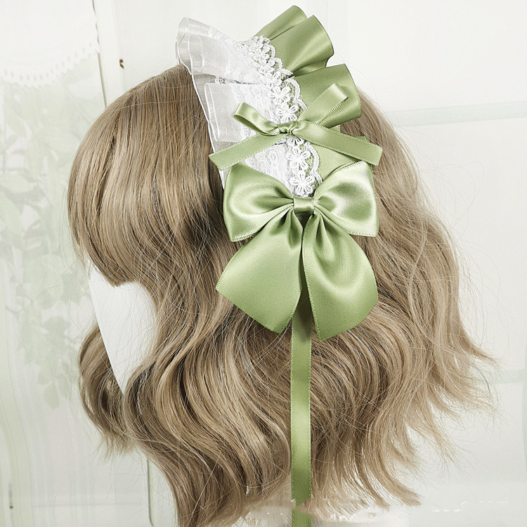 Diadema de Anime para niña, accesorio para el cabello de Lolita Maid con encaje de flores, Aro para el pelo de Cosplay, hecho a mano