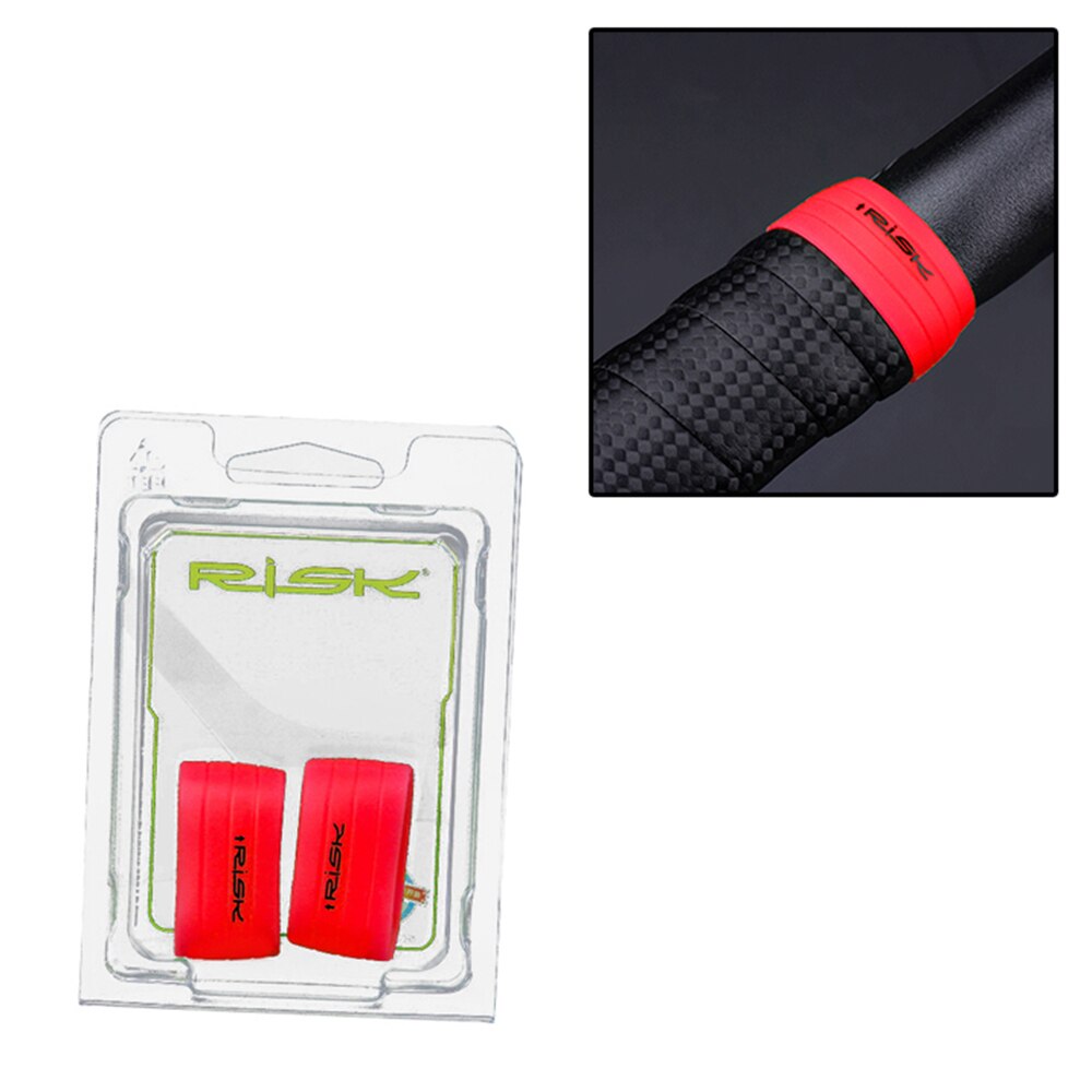 1 Pair Silicone Cycling Handlebar Tape Fixing Sleeve Waterproof Rubber Anti-Skip Road Bike Plugs Protective Ring