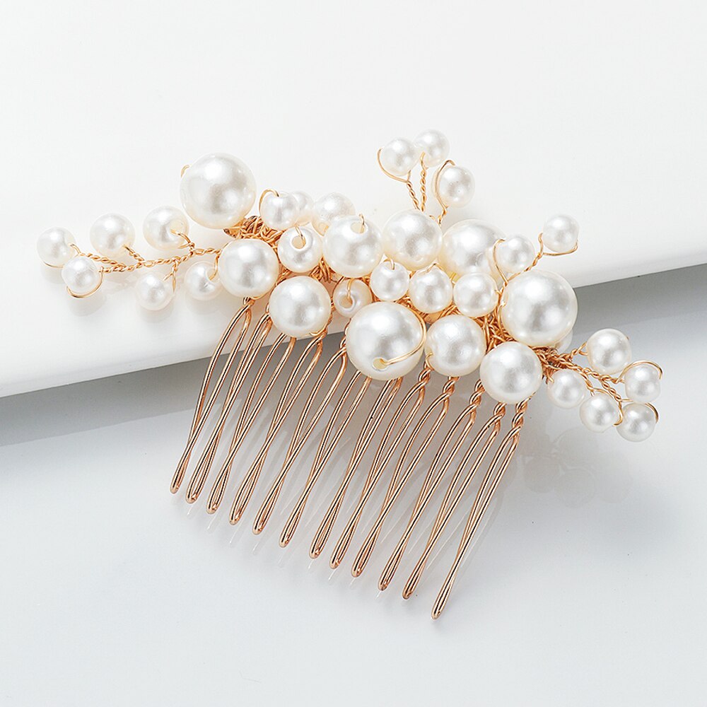 1/2Pcs Dei Capelli Della Perla pettini Da Sposa Accessori Dei Monili Dolce Fatto A Mano Simulato-Perla Da Sposa Della Forcella Dei Capelli di Inserimento a Pettine gioielli