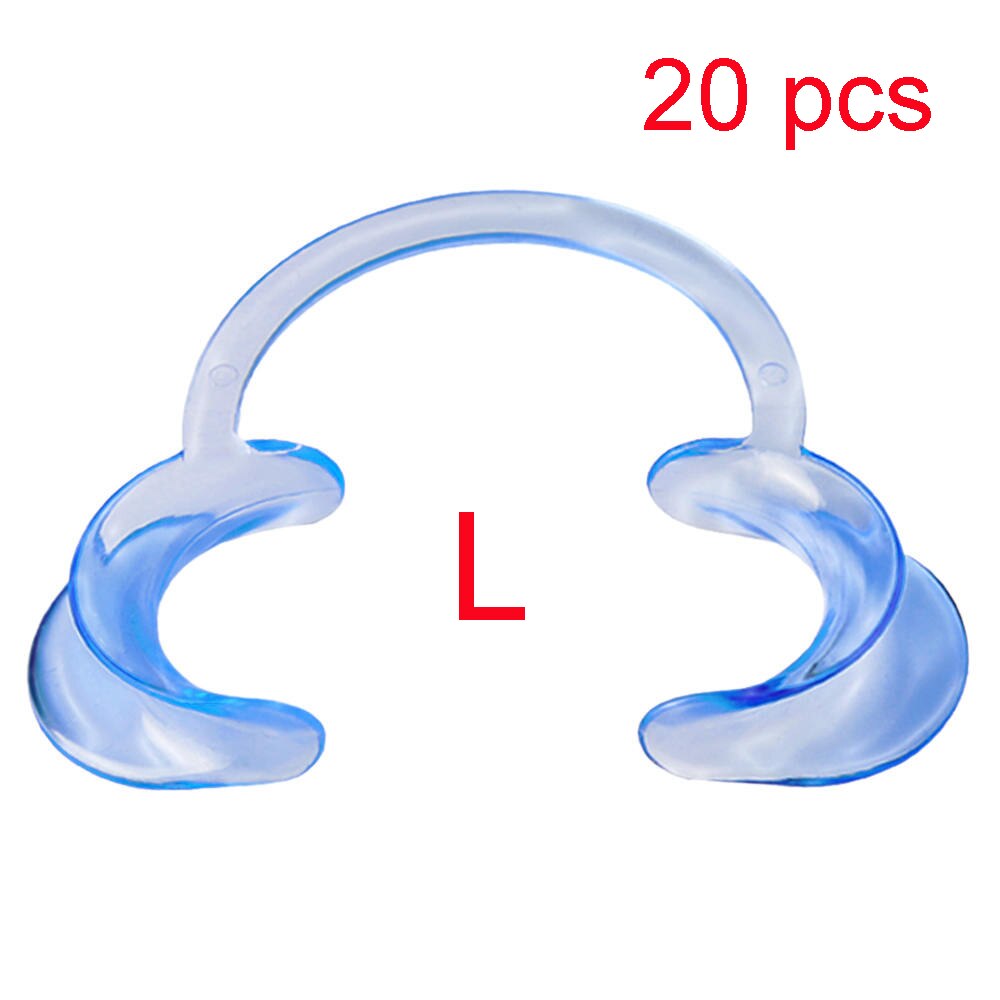 20 pcs C Shape Mouth Opener Elastic Dental Tools Cheek Retractor Mouth Spreader Lip Oral Support Dentist Materials: 20pcs blue L