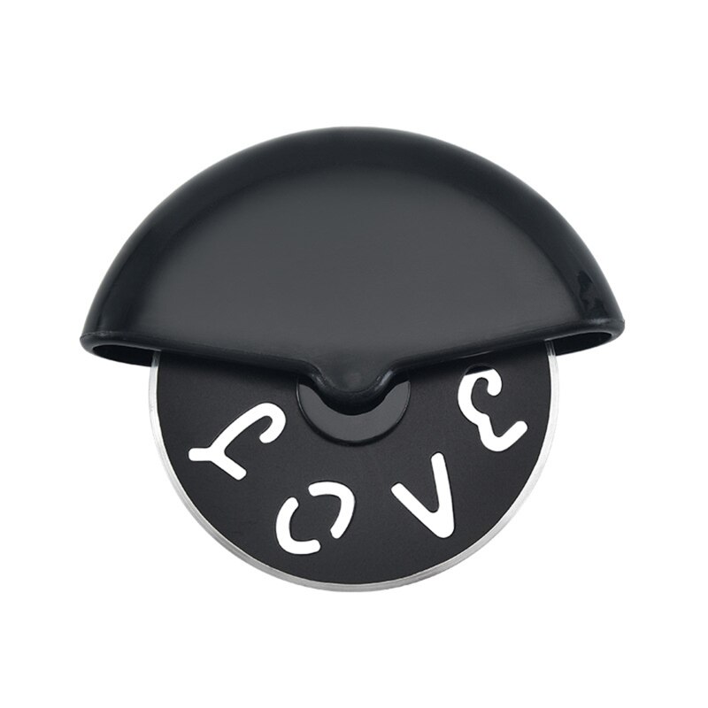 Round Pizza Hob Stainless Steel Non Stick Cake Cutter Cake Shovel Knife Pizza Wheel Knife Kitchen Baking Tool: black
