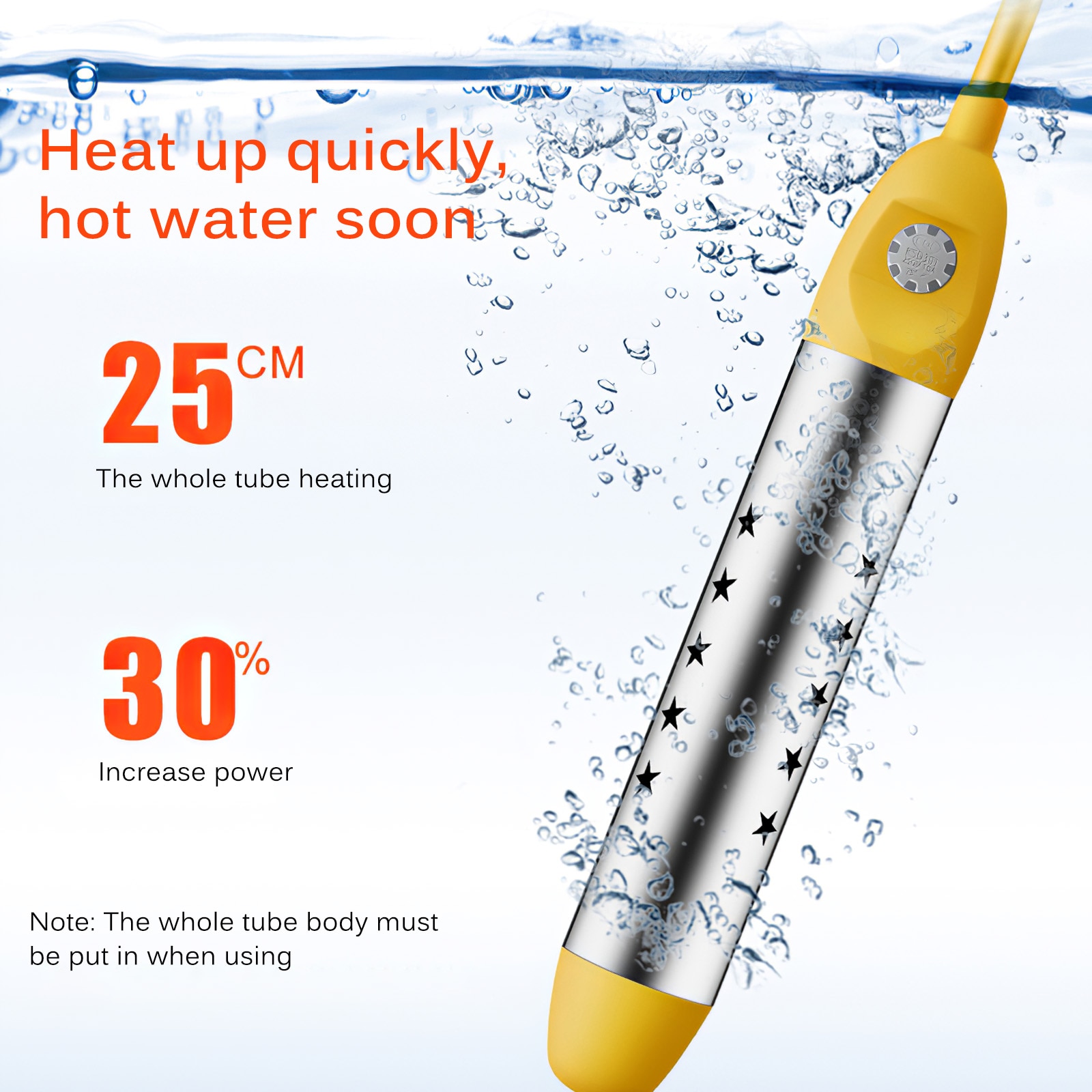 Automatic Power-Off Mini Electric Water Heater Fast Heating Boiling Bath Water Tool Heating Water Machine Heating Rod