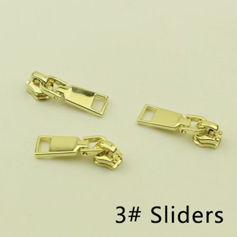 Meetee-deslizadores de cremallera para chaquetas con cremallera de Metal, Kit de reparación de cremalleras con cabeza extractora, accesorio de costura, 20 piezas, 3 #5 #: PaleLightGold-No3