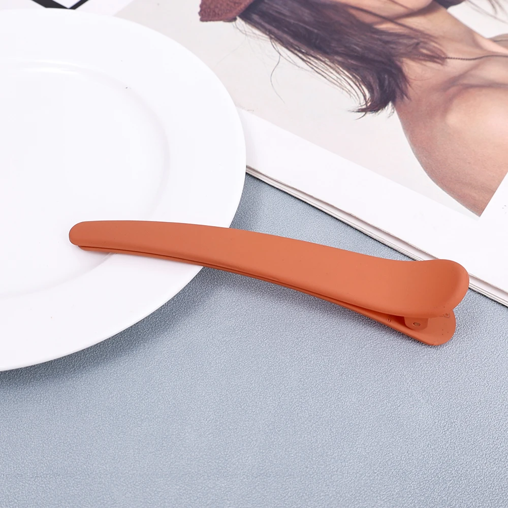 5 uds Clips de maquillaje niñas Clip de boca de pato mujeres Clip de pelo de plástico horquilla accesorios para el cabello abrazadera de sección peluquería: Plata