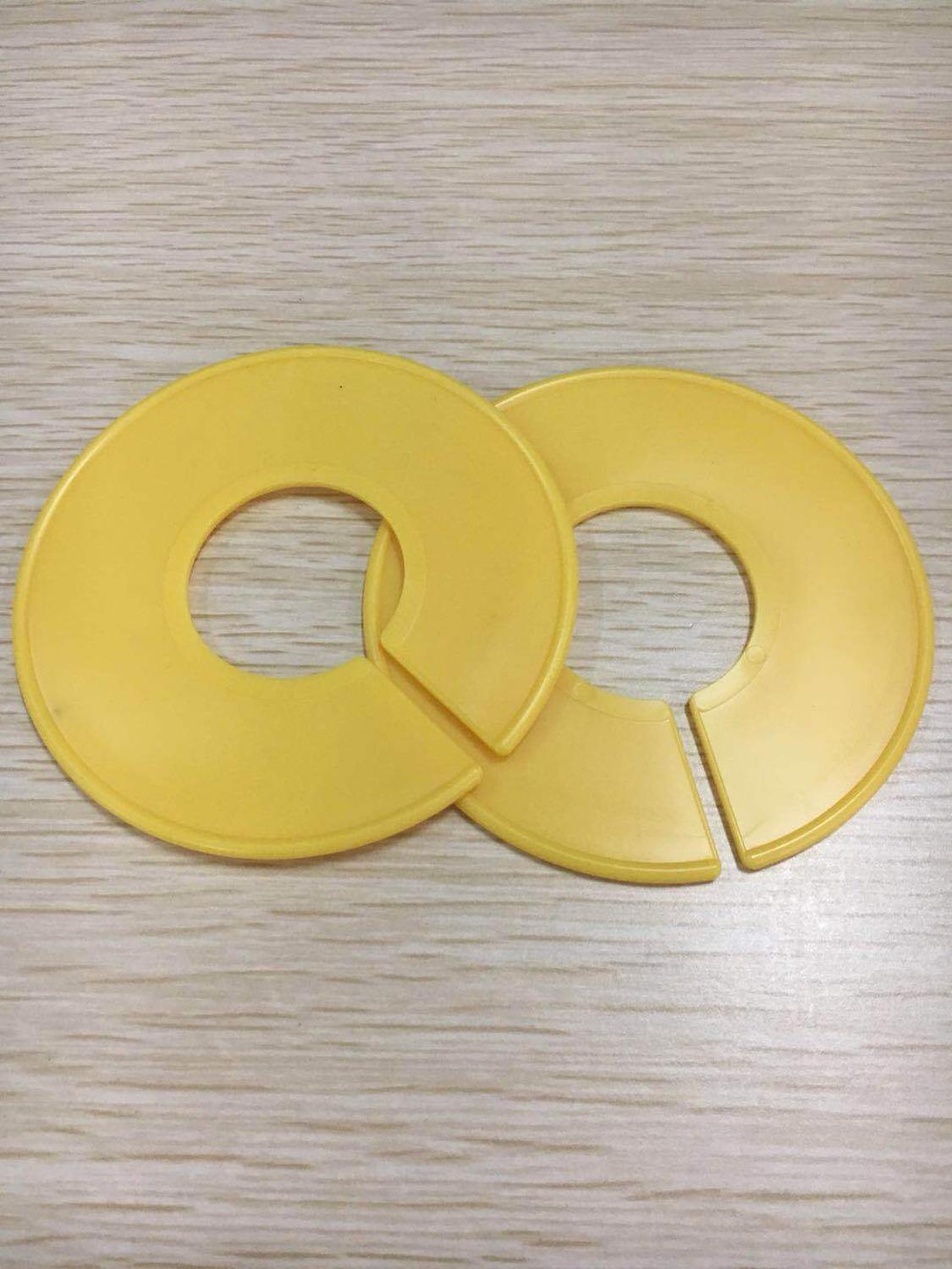 5 lege Ronde Rack Plastic Kleding Ring Maat Verdelers Past Ronde Vierkante Buis Kledingstuk Tags Maat Markering Ring: YELLOW