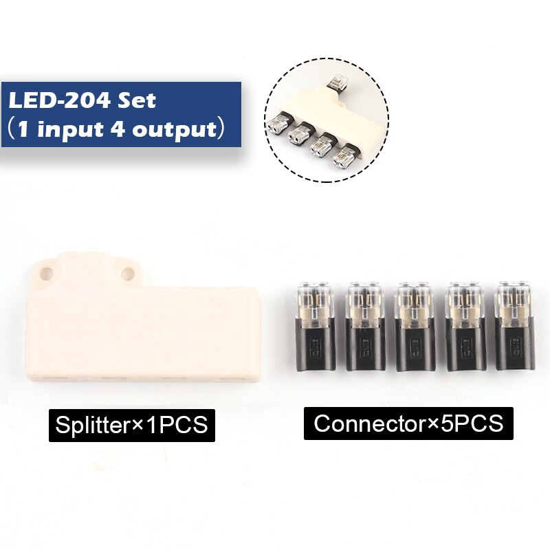 Draad Connector Set Splitter Box Met Connector Voor Audio Auto Moto Verlichting Systeem 22-18AWG Led Strip Draad Kabel Junction Box: D204 Set