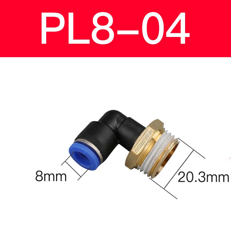 Pl Elleboog Pneumatische Montage 1/4 3/8 1/2 1/8 Bsp Buitendraad Air Quick Connector L Shape Push In Slang Od 6Mm 8Mm 10Mm 12Mm: Gras groen