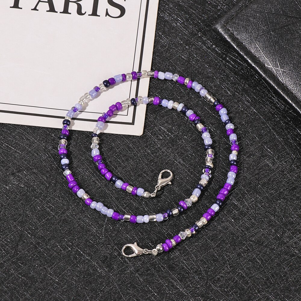 Telefoonkoorden met kralen van acryl, gezichtsmasker, anti-verliesketting, brillenkoord, nekkoordhouder, antislipaccessoires