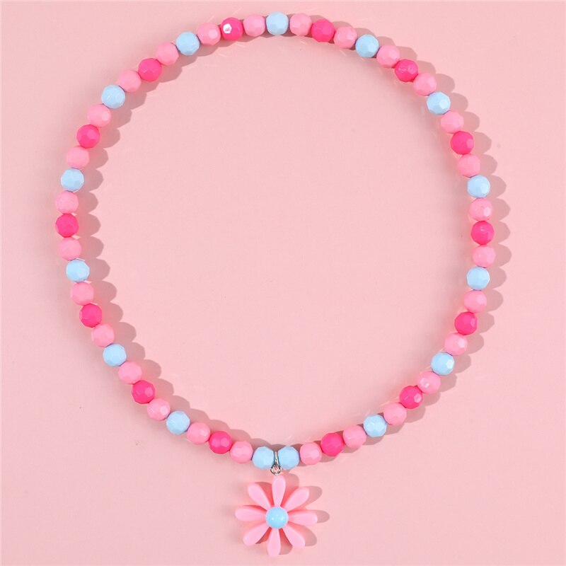 Makersland Snowflake Rainbow Beaded Necklace Cute Charm Pendant Jewelry Accessories Jewelry Necklace For Children: DKNL0071