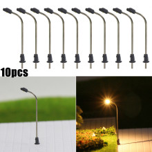 10Pcs Model Trein Z Gauge Straat Licht Led Platform Lamp Bonsai Landschap Railroad Decoratie Gebouw Landschap Accessoires Speelgoed