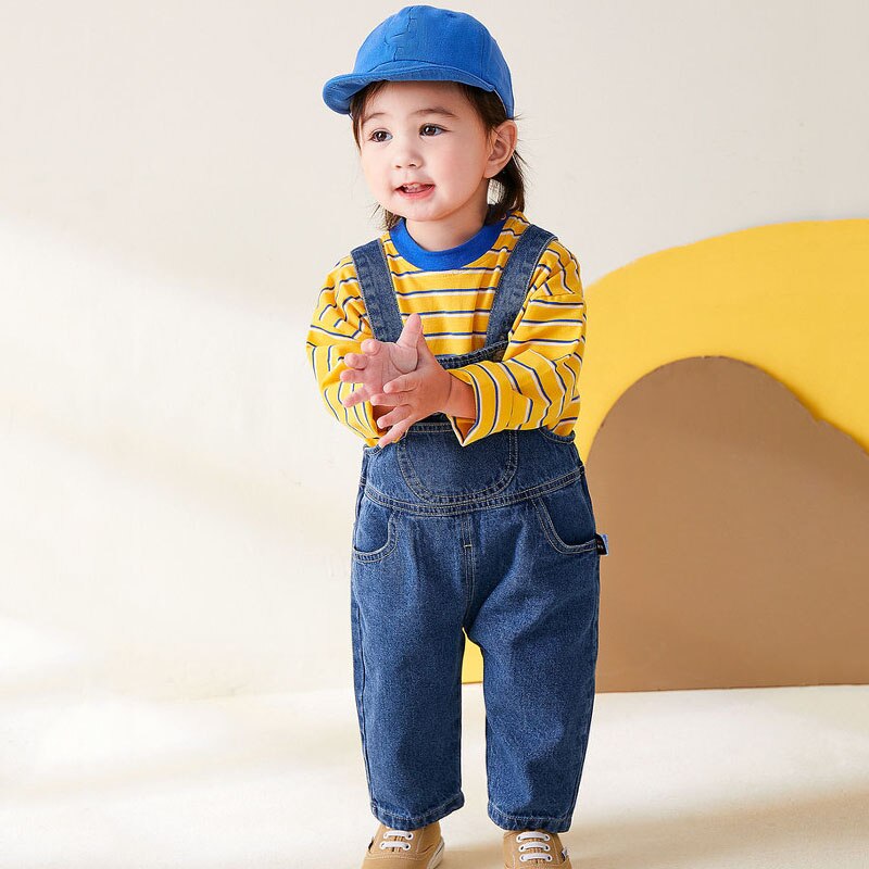 Monos de algodón transpirables para bebé, ropa para niño y niña, pantalones largos, pantalones holgados con tirantes, monos suaves para niño