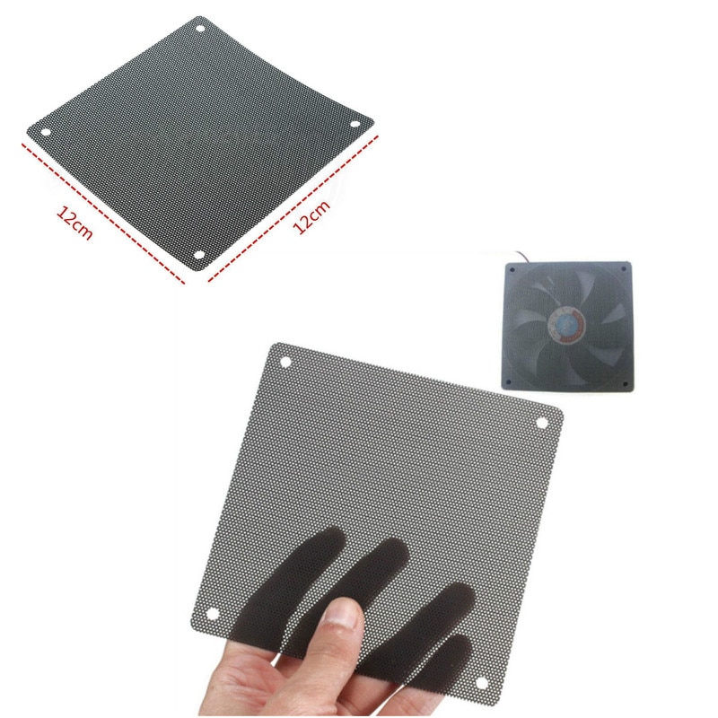 5 stuks/partij 120mm snijdbare zwarte pvc pc-ventilatorstoffilter stofdichte behuizing computergaas