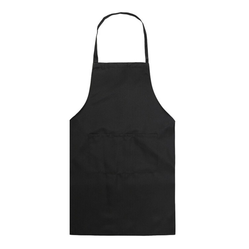 Kitchen Solid Color Aprons Cotton Sleeveless Aprons Kitchen Women Men Thicken Cooking Pinafore Home Cooking Baking Waist Bib: Black